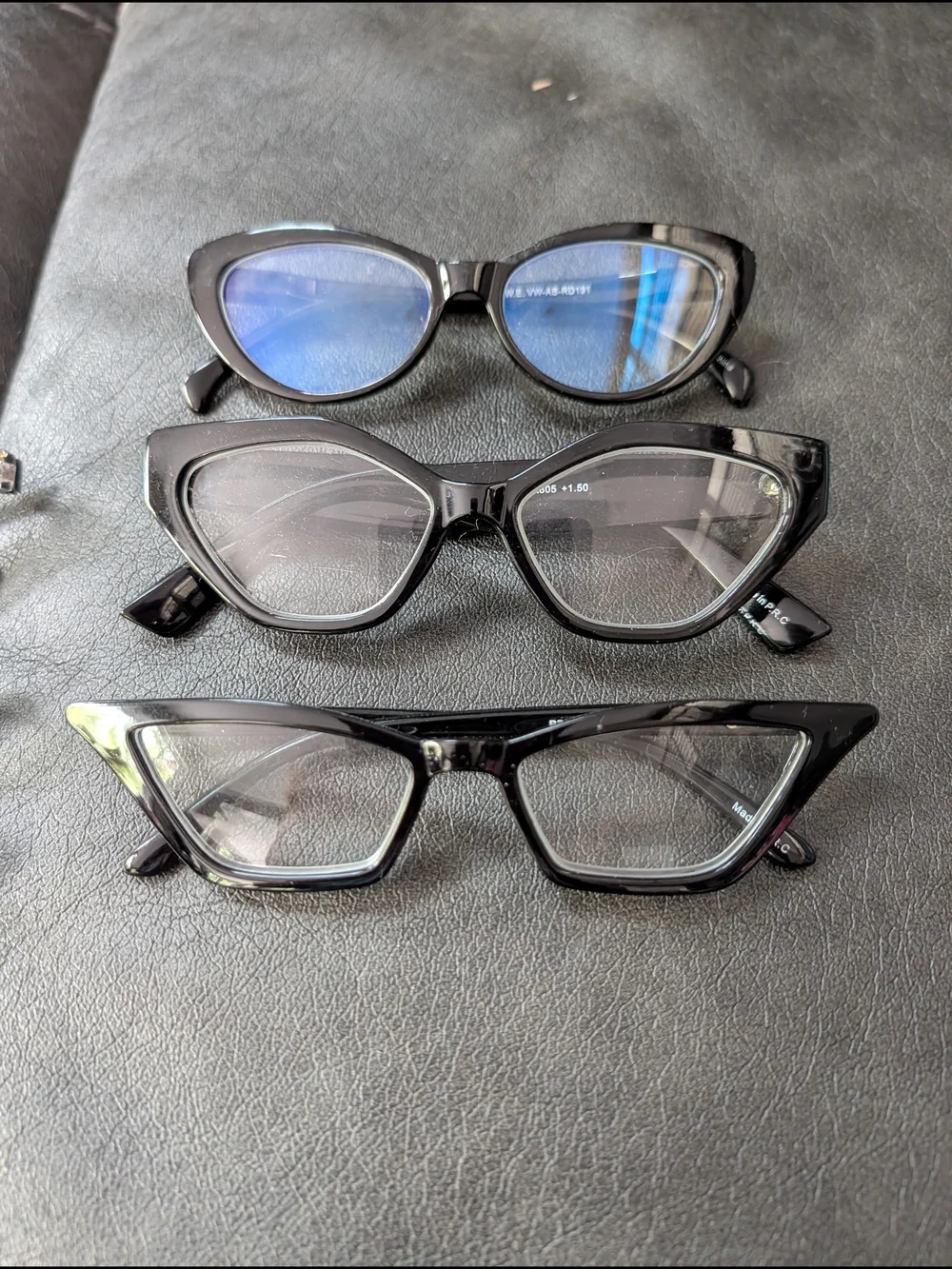 SET OF SEVEN Women’s Cat-Eye RHINESTONE and Black Fashion Reading Glasses 1.50